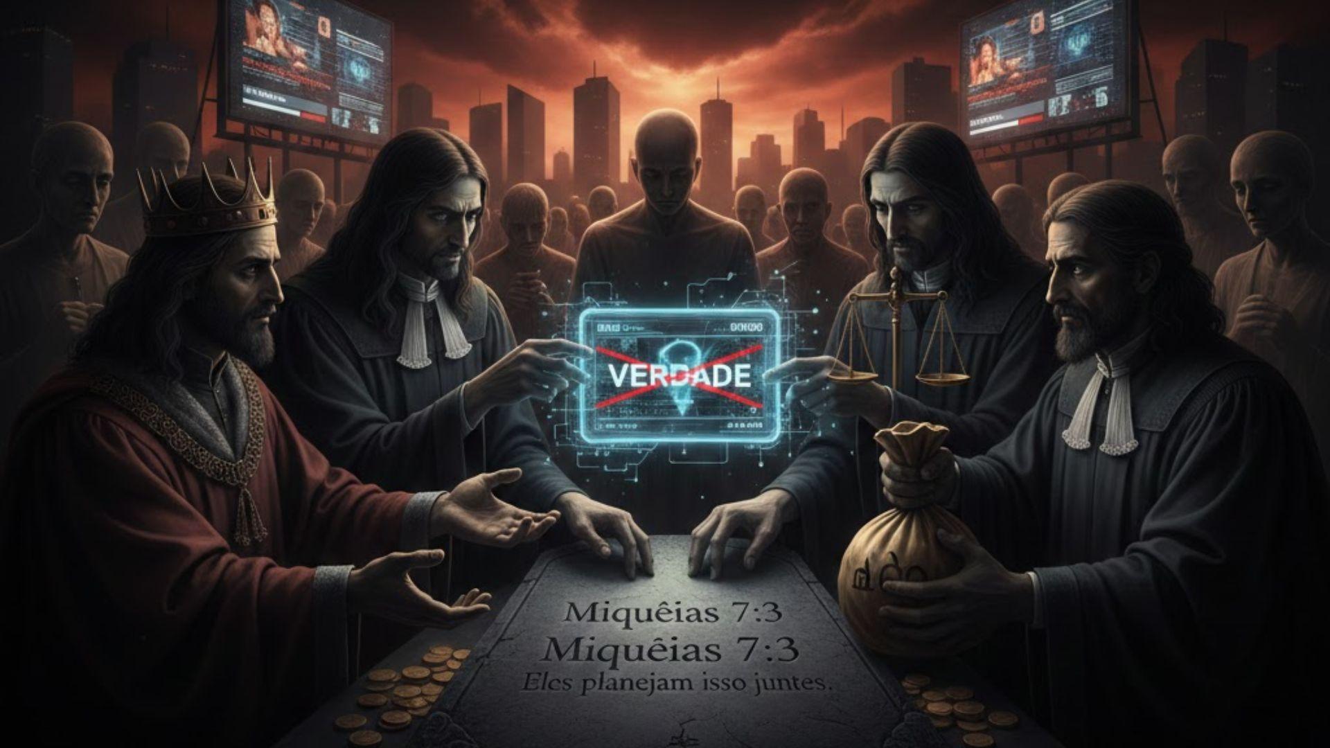 Imagem representando A profecia de Miquéias e o quarto poder: A bíblia previu a corrupção da mídia?